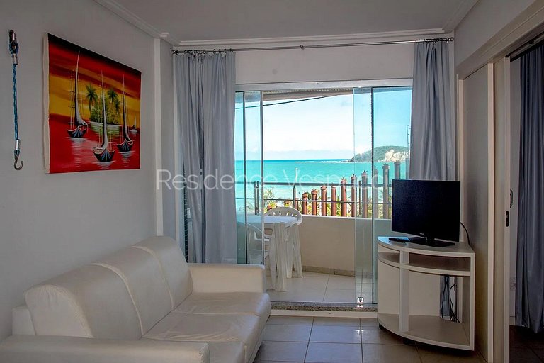 Flat beira mar, com vista,  2 quartos e café da manhã